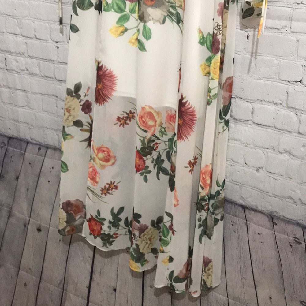 Belle Sky Floral long sleeve lace up Dress - Picture 3 of 13